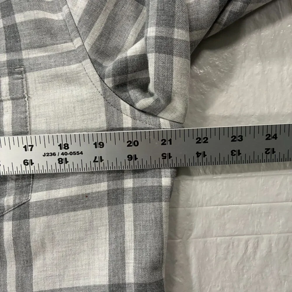 Vuori Range Shirt Jacket Men Small Flannel Snap Fleece Lined Shacket V246 Gray